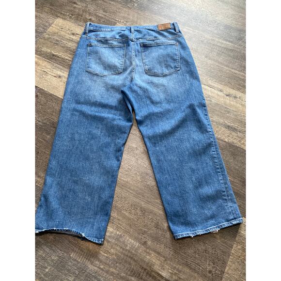 Madewell Slim Wide-Leg Crop Jeans Size 34 - Picture 2 of 9